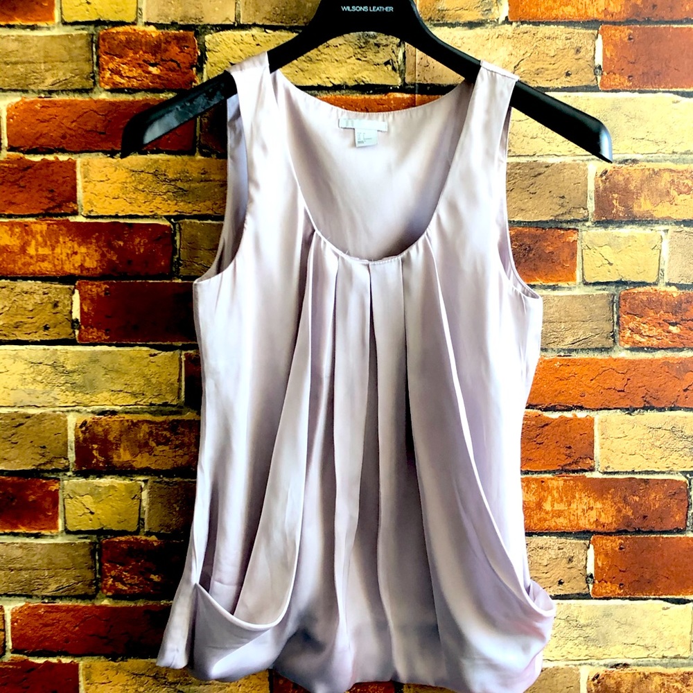 Silver grey satin top